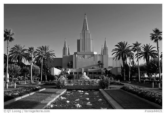 Oakland California LDS (Mormon) Temple. Oakland, California, USA (black and white)