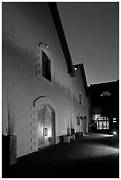 Winery at night, Hess Collection. Napa Valley, California, USA ( black and white)