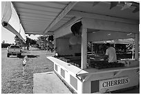 Fruit stand. California, USA ( black and white)