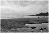 Beach and Carmel Bay, afternoon. Carmel-by-the-Sea, California, USA ( black and white)