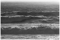Storm surf at sunset. Carmel-by-the-Sea, California, USA (black and white)
