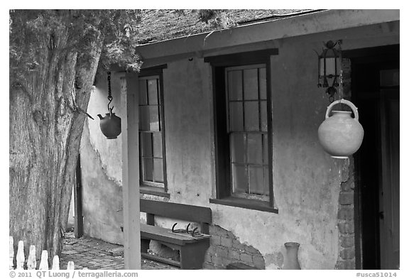 Carson House, Almaden historic district. San Jose, California, USA (black and white)