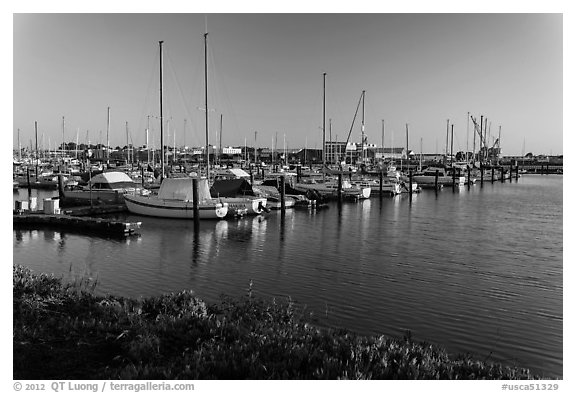 Harbor, Vallejo. San Pablo Bay, California, USA (black and white)