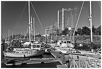 Harbor and power plant, Moss Landing. California, USA (black and white)