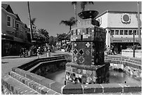 Fountain, Avalon Bay, Santa Catalina Island. California, USA ( black and white)