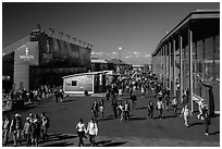 Spectators walking out of America's Cup Park. San Francisco, California, USA (black and white)