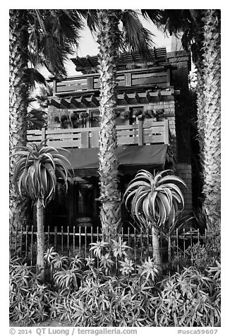 Beachfront custom house. Venice, Los Angeles, California, USA (black and white)