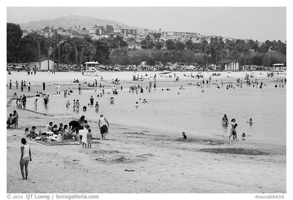 Cabrillo Beach, San Pedro. Los Angeles, California, USA (black and white)