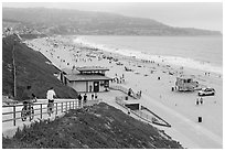 Beach from access ramp, Redondo Beach. Los Angeles, California, USA ( black and white)