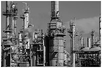 Oil refinery, Manhattan Beach. Los Angeles, California, USA ( black and white)