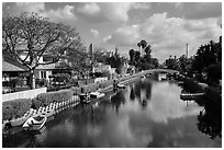 Venice Canal Historic District. Venice, Los Angeles, California, USA ( black and white)