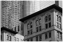 Stone and glass buildings in downtown. Los Angeles, California, USA ( black and white)