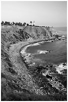 Point Vicente Lighthouse and coastline. Los Angeles, California, USA ( black and white)