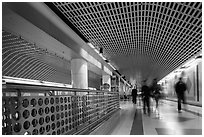 Subway corridor. Los Angeles, California, USA ( black and white)