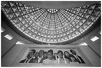 City of Dreams by Richard Wyatt and Dome, Union station. Los Angeles, California, USA ( black and white)