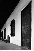 Avila Adobe doors. Los Angeles, California, USA ( black and white)