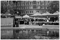 Farmers Market on Pershing Square. Los Angeles, California, USA ( black and white)