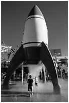 Playground, Universal Studios. Universal City, Los Angeles, California, USA ( black and white)
