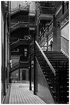 Stairs in Bradbury Building. Los Angeles, California, USA ( black and white)
