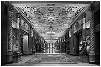 Millenium Biltmore Hotel interior. Los Angeles, California, USA ( black and white)