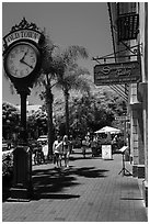 Old Town clock, State Street. Santa Barbara, California, USA ( black and white)