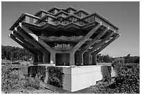 Geisel Library, in brutalist architectural style, UCSD. La Jolla, San Diego, California, USA ( black and white)