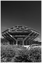 Geisel Library designed by William Pereira, University of California. La Jolla, San Diego, California, USA ( black and white)