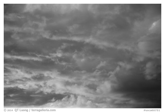 Clouds at sunset. California, USA (black and white)