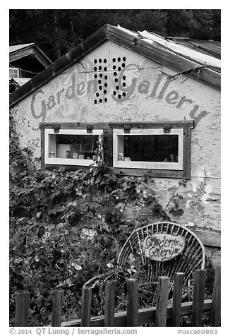 Garden gallery. Big Sur, California, USA (black and white)