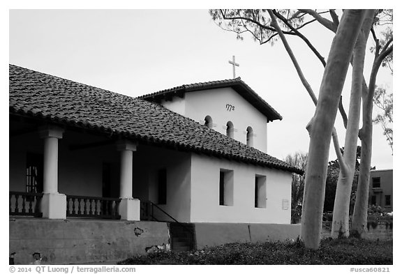 Mission San Luis Obispo de Tolosa. California, USA (black and white)