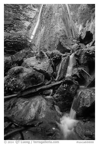 Limeliln falls, Limekiln State Park. Big Sur, California, USA (black and white)
