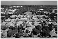 Aerial view of Main Quad. Stanford University, California, USA ( black and white)