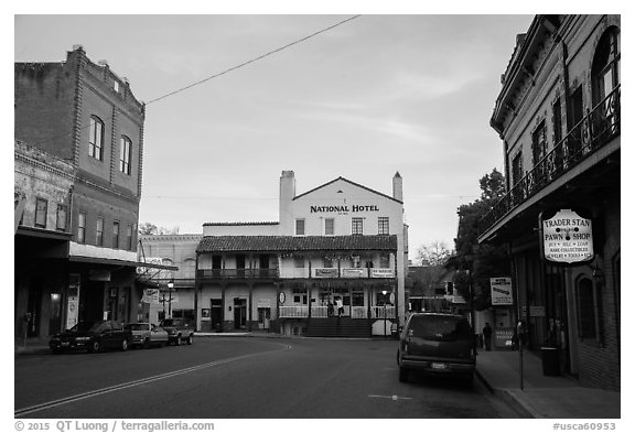 Main street, Jackson. California, USA (black and white)