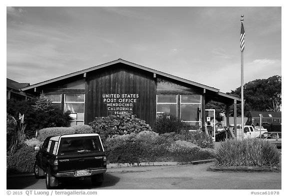 Post Office. Mendocino, California, USA (black and white)