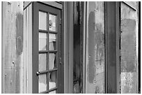Doors and painted walls, Petaluma Mill. Petaluma, California, USA ( black and white)
