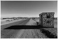 Road leading to Slab City. Nyland, California, USA ( black and white)