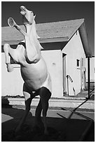 Horse sculpture, Amboy. California, USA ( black and white)