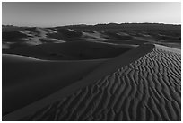 Ripples on dunes, Cadiz Sand Dunes. Mojave Trails National Monument, California, USA ( black and white)