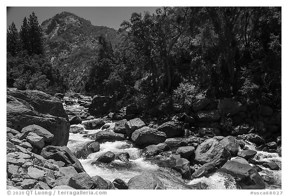 Canyon of the South Fork Kings River. Giant Sequoia National Monument, Sequoia National Forest, California, USA (black and white)