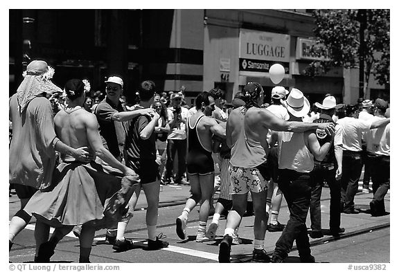 People marching during the Gay Parade. San Francisco, California, USA