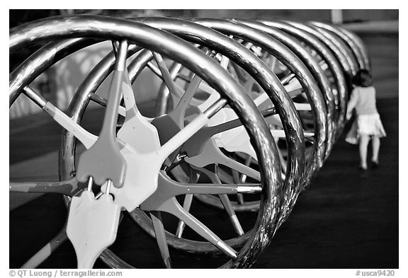 Model of the DNA Double Helix, Lawrence Hall of Science. Berkeley, California, USA (black and white)