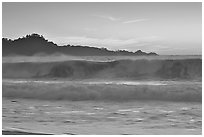 Surf at  sunset,  Carmel River State Beach. Carmel-by-the-Sea, California, USA ( black and white)
