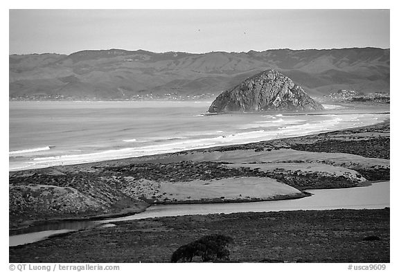 Morro Rock. Morro Bay, USA (black and white)