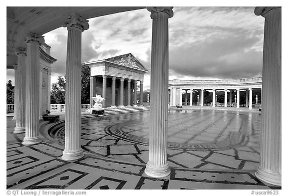 Neptune Pool at Hearst Castle. California, USA (black and white)