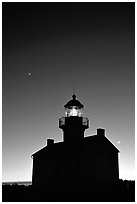 Old Point Loma Lighthouse, dusk. San Diego, California, USA ( black and white)
