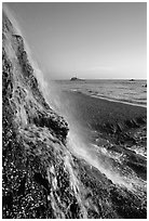 Alamere Falls, afternoon. Point Reyes National Seashore, California, USA ( black and white)