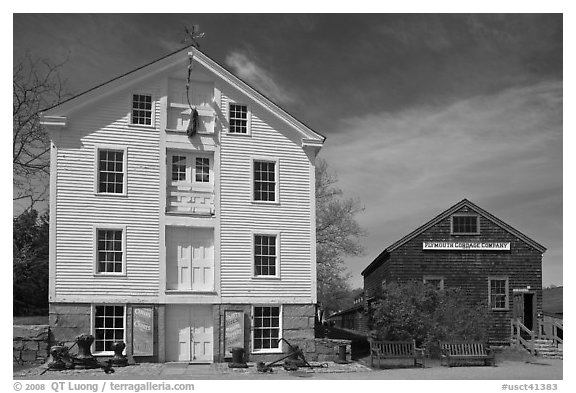 Sail Loft and Ropery. Mystic, Connecticut, USA (black and white)