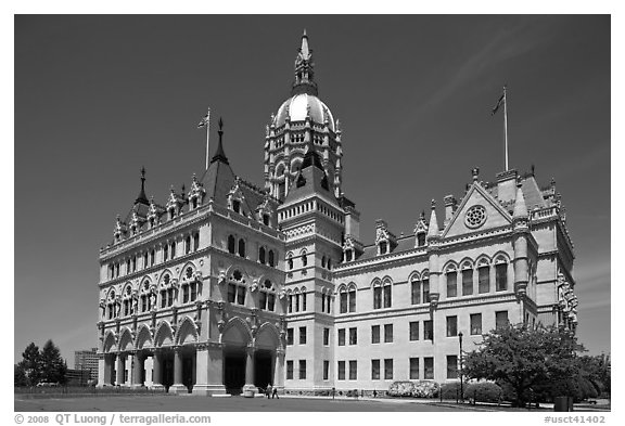 Connecticut State Capitol. Hartford, Connecticut, USA (black and white)