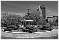Fountain in Bushnell Park. Hartford, Connecticut, USA ( black and white)