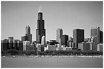 Chicago Skyline, morning. Chicago, Illinois, USA ( black and white)